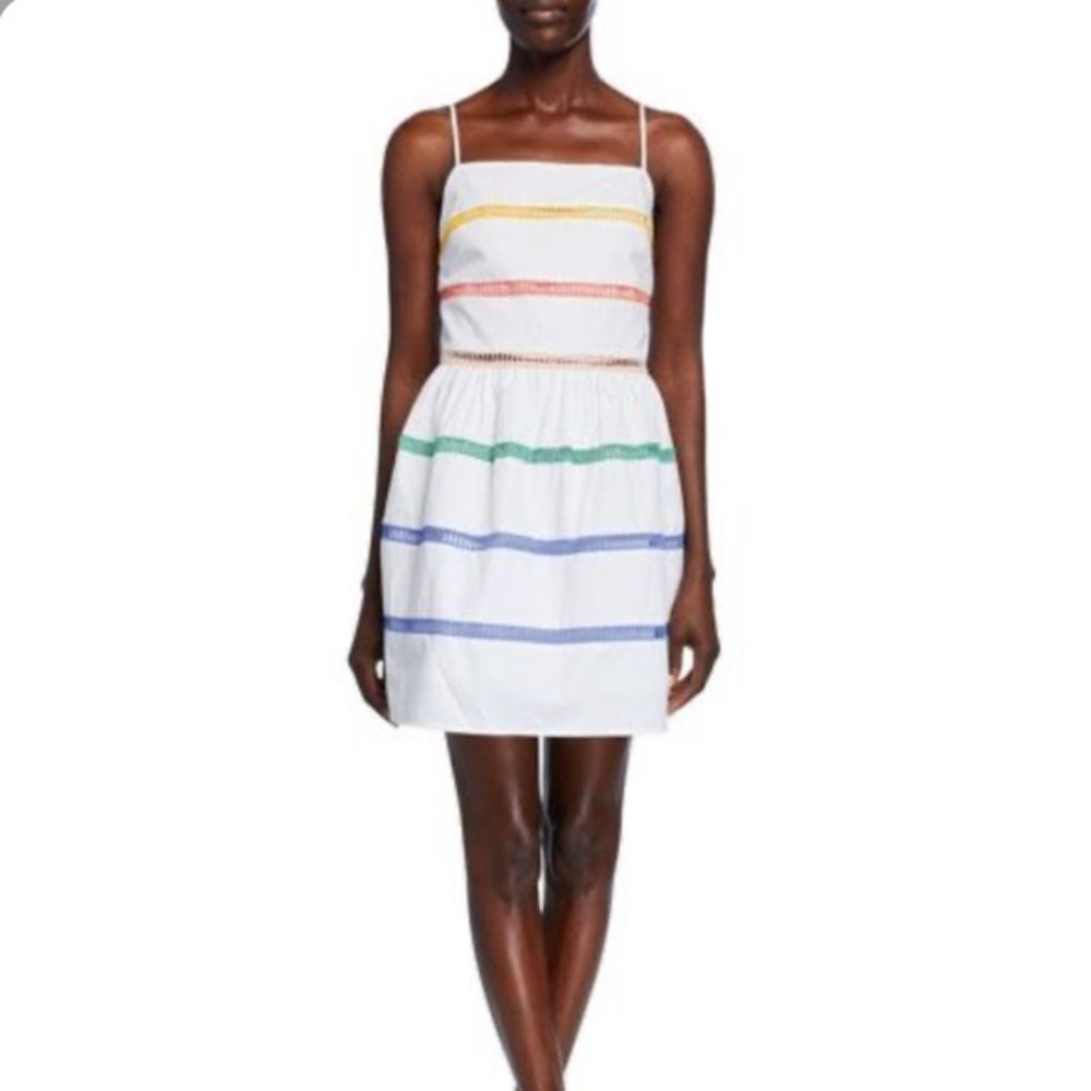 Anthropologie English Factory White Ladder Lace Dress size medium NWoT